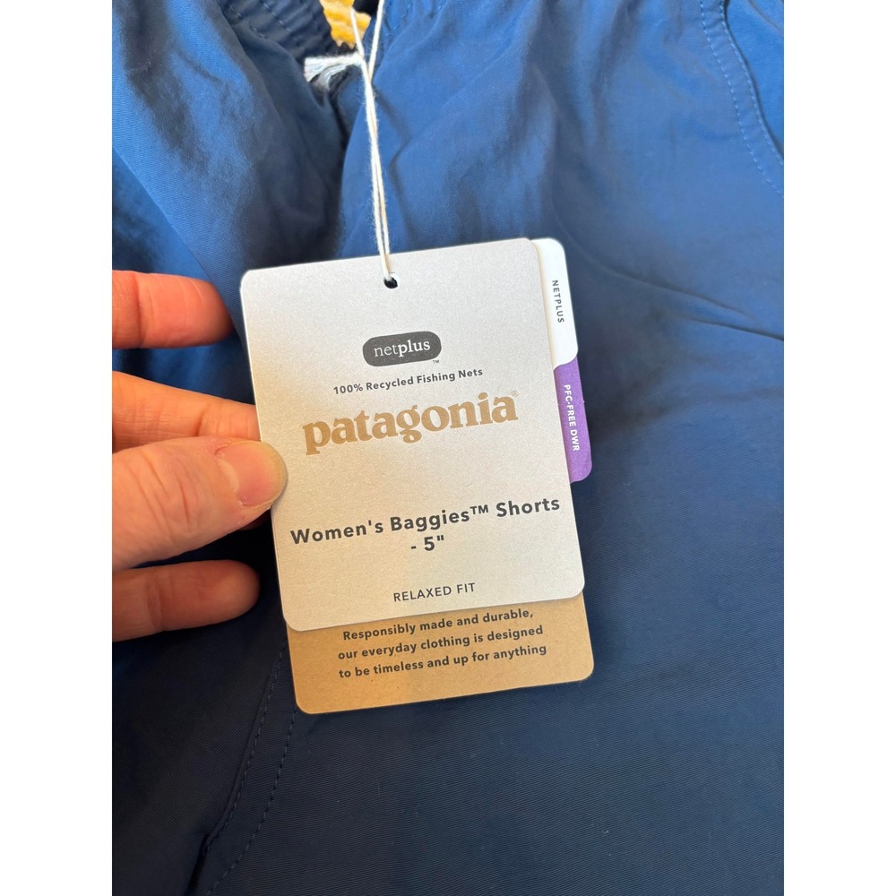Patagonia Womens Baggies Shorts 5 Inch Tidepool Blue Size Small - Picture 4 of 4